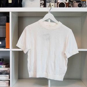 Kate Spade Pineapple Short Sleeve Sweater Top